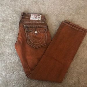 Men TR ORANGE RUST straight leg size 29 jeans